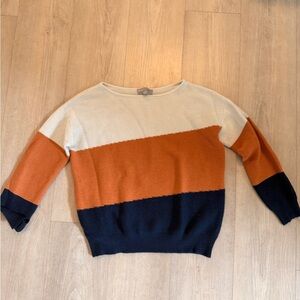 Color-block knit sweater